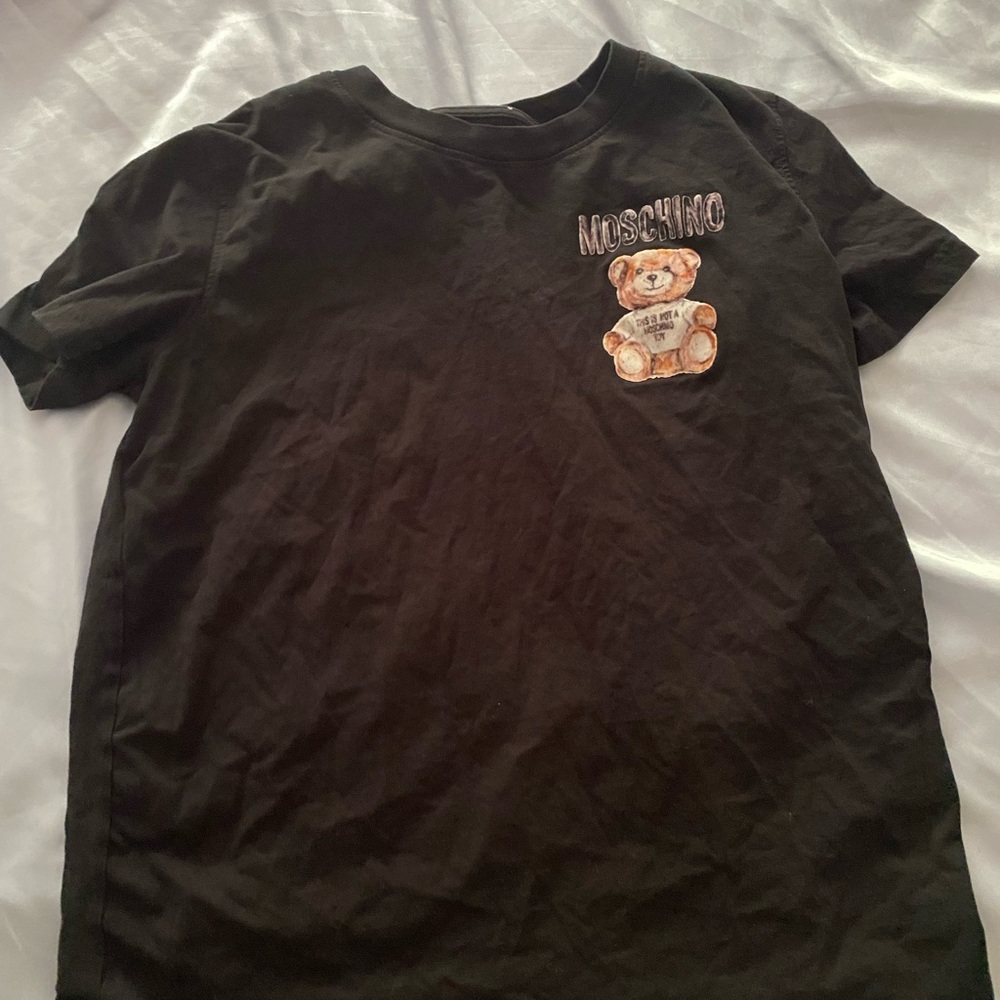 Moschino Black Tee with Teddy Patch